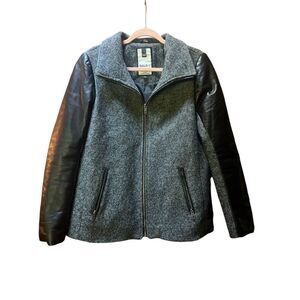 Soia &โKyo wool blend coat with leather sleevesโM